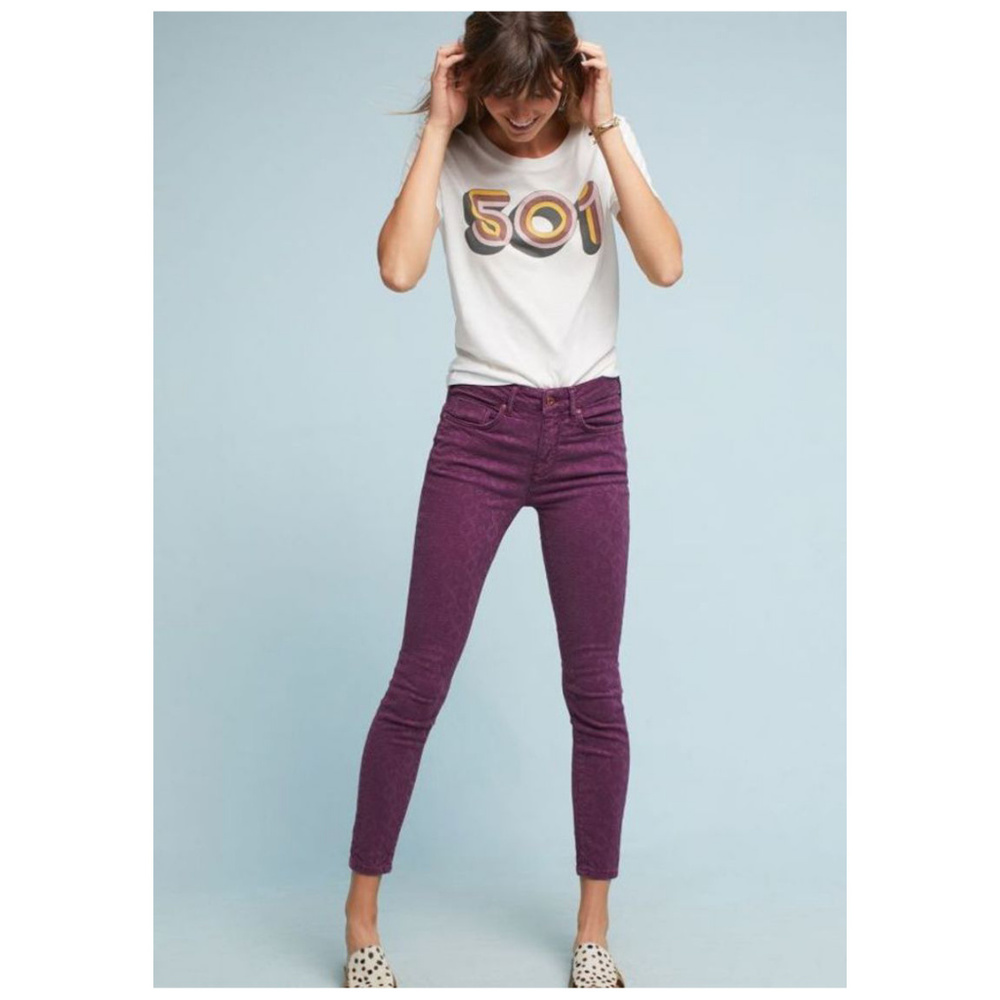 Anthropologie Pilcro High Rise Skinny Purple Ankle Jeans 31